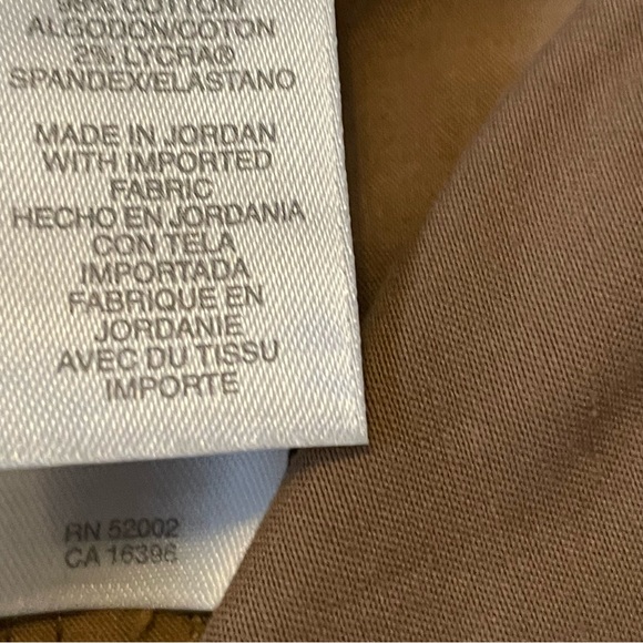 Liz Claiborne-ANISSA Tan Colour High Rise Pant 98% Cotton 2 % LYCRA Size 12 - Picture 9 of 16